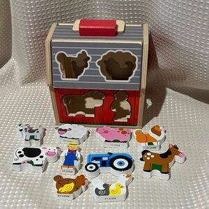 Melissa & Doug Take-Along Sorting Barn with 10 Pieces